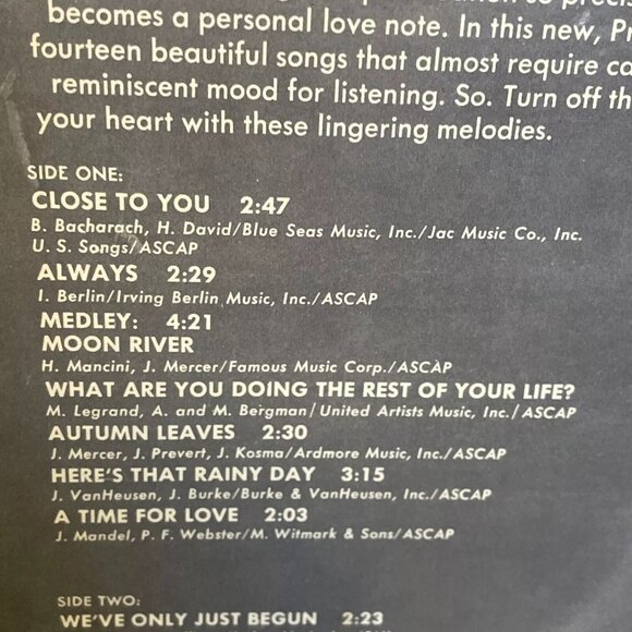 Tony Mottola Close To You (Vinyl, 1970) Project 3 Total Sound PR 5050 SD VG+ LP - Picture 4 of 10